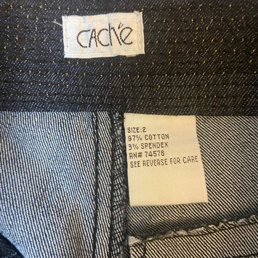 Cache Wide Leg Bell Button Low Rise Denim Jean Size 2 - Picture 13 of 16